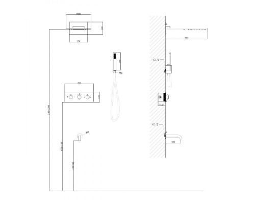 Душевая система Abber Wasser Kreis AF8150B с термостатом Черная матовая