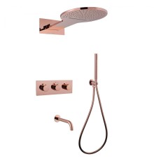 Душевая система Abber Wasser Kreis AF8150RG с термостатом Розовое золото