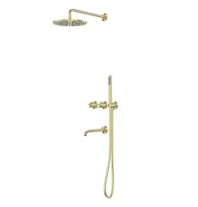 Душевая система Abber Wasser Kreis 316 AF8150BG с термостатом цвет Золото брашированное