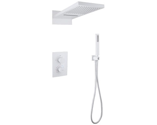 Душевая система Abber Weiss Insel AF8052W с термостатом Белая