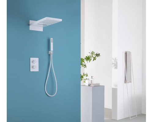 Душевая система Abber Weiss Insel AF8052W с термостатом Белая