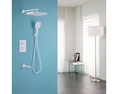 Душевая система Abber Weiss Insel AF8050W с термостатом Белая