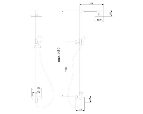 Душевая система Abber Weiss Insel AF8020L цвет Хром