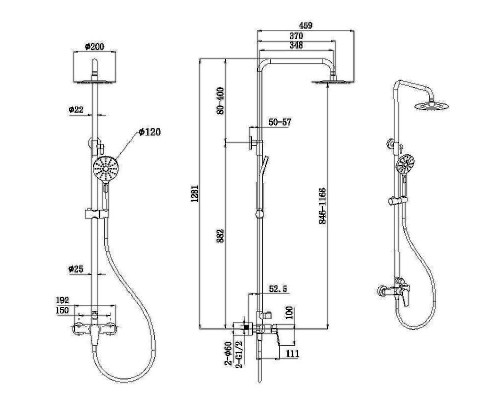 Душевая система Allen Brau Eclipse 5.E1006-00 Хром