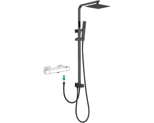 Душевая система Allen Brau Infinity 5.21031-31 Черная матовая