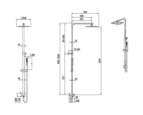 Душевая система Allen Brau Infinity 5.21031-31 Черная матовая