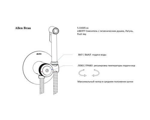 Гигиенический душ со смесителем Allen Brau Liberty 5.33005-BN Никель брашированный