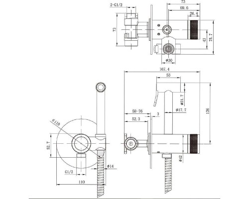 Гигиенический душ со смесителем Allen Brau Liberty 5.33005-BN Никель брашированный