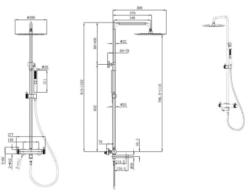 Душевая система Allen Brau Priority 5.31A10-GB цвет Золото браш