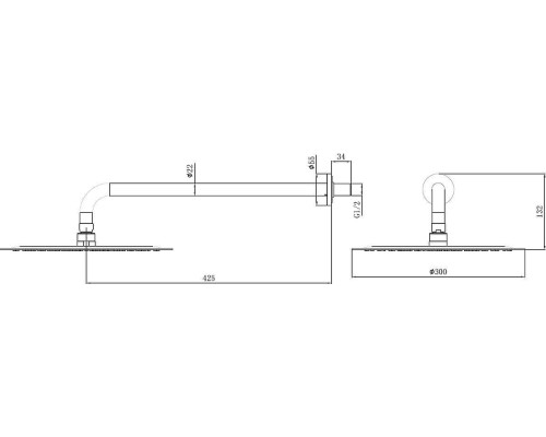 Верхний душ Allen Brau Priority 5.31A17-GB цвет Золото