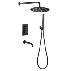 Душевая система Allen Brau Priority 5.31014-31 с термостатом Черная матовая