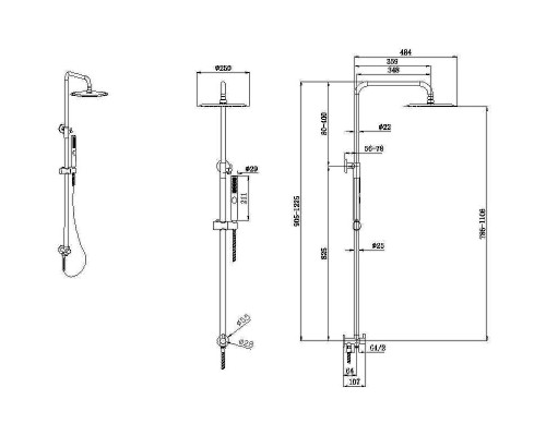 Душевая система Allen Brau Priority 5.31031-31 Черная матовая