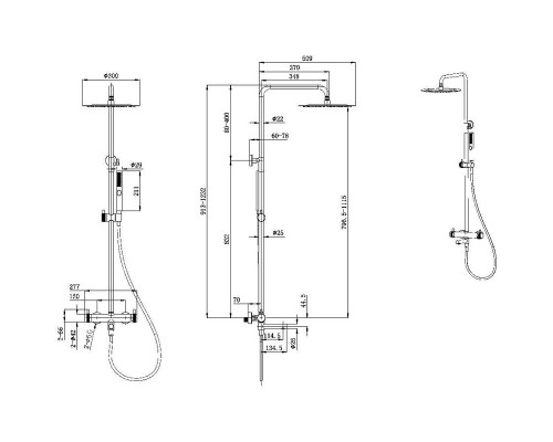 Душевая система Allen Brau Priority 5.31T10-GB с термостатом Золото брашированное