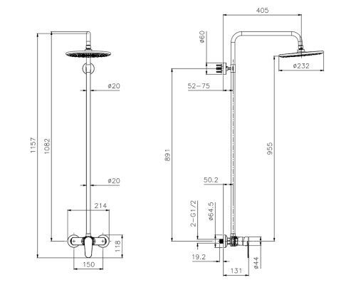 Душевая система Arrow AG3106 цвет Хром