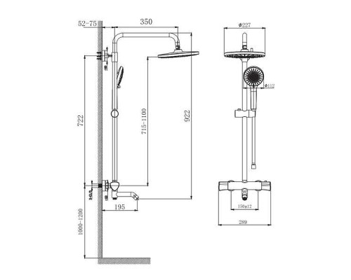 Душевая система Arrow AMG13SH848U1 с термостатом цвет Хром