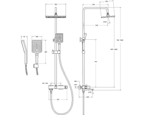 Душевая система BelBagno Ardente ARDENTE-VSCM-CRM Хром
