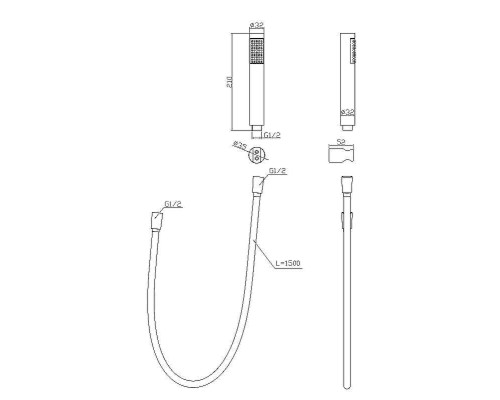 Душевой гарнитур BelBagno Uno UNO-DFS-NERO Черный матовый