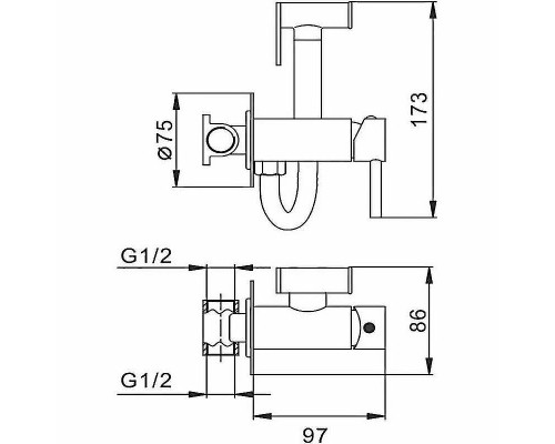 Гигиенический душ со смесителем CeramaLux KBS/005 Белый матовый
