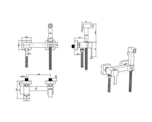 Гигиенический душ со смесителем CeramaLux DBS/008 Оружейная сталь
