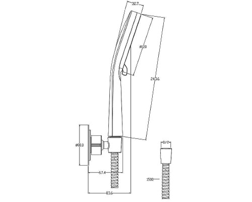 Душевой гарнитур Cersanit Ferro 64086 Хром