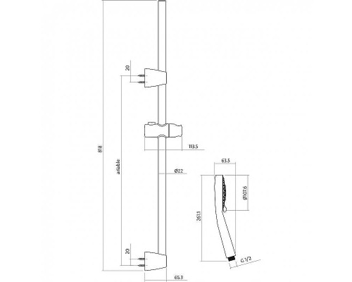 Душевой гарнитур Cersanit Neno 63068 Хром