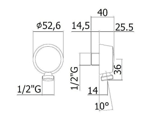 Шланговое подключение Cezares CZR-AI5-NOP Черное матовое