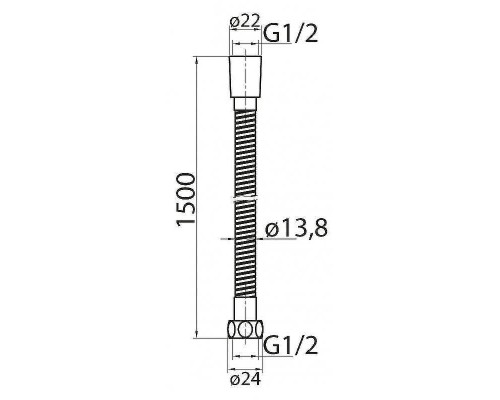 Душевой шланг Cezares Czr CZR-U-FMDC-150-03/24 Золото 24 карат