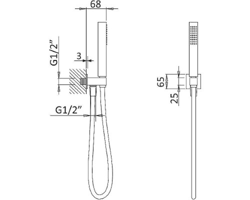 Душевой гарнитур Cezares Porta PORTA-DEFM-SR Sunrise