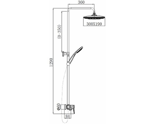Душевая система Comforty FF074R-CMT 00-00004536 Черная