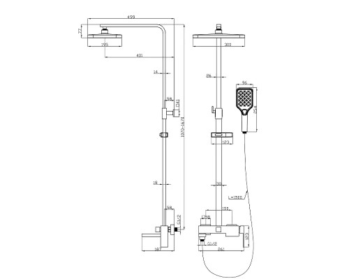 Душевая система Esbano DS Basco ESDSBASC-DSXR цвет Хром