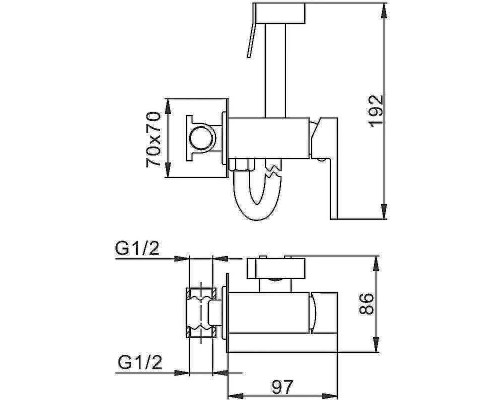Гигиенический душ со смесителем Frap F7506 Хром