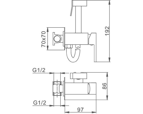 Гигиенический душ со смесителем Frap F7506-6 Черный матовый