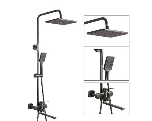 Душевая система Frap H62-9 F2462-9 Оружейная сталь