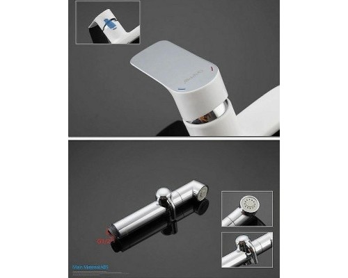 Гигиенический душ со смесителем Gappo G48 G2048-8 Белый Хром