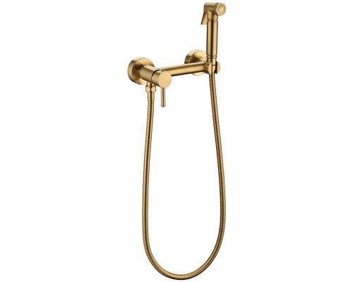 Гигиенический душ со смесителем Grocenberg GB103N-GL Золото брашированное