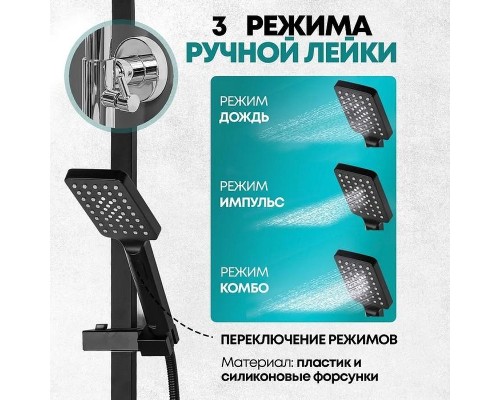 Душевая система Grocenberg GB7008BL Черная матовая