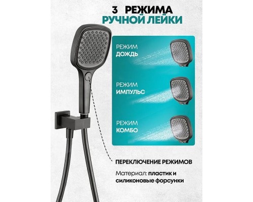 Душевая система Grocenberg GB5040BG с термостатом Графит