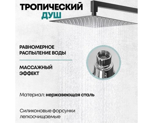 Душевая система Grocenberg GB5008BL Черная матовая