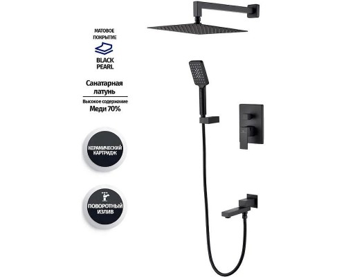 Душевая система Grocenberg GB5008BL Черная матовая