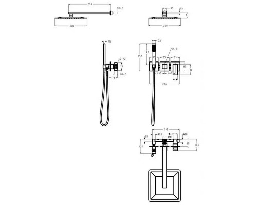 Душевая система Grocenberg GB5080MG Золото матовое