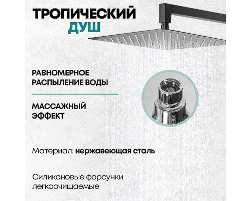 Душевая система Grocenberg GB5007BL Черная матовая