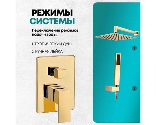 Душевая система Grocenberg GB5089GO-3 Золото