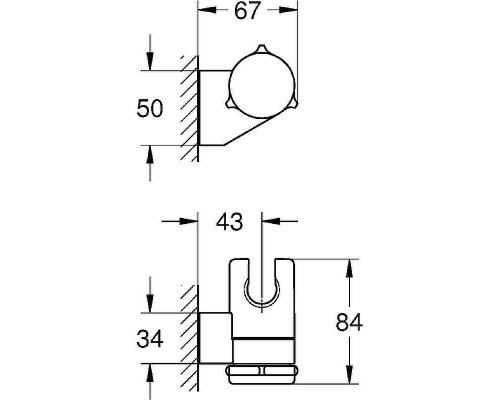 Держатель ручного душа Grohe Tempesta 27595000 Хром