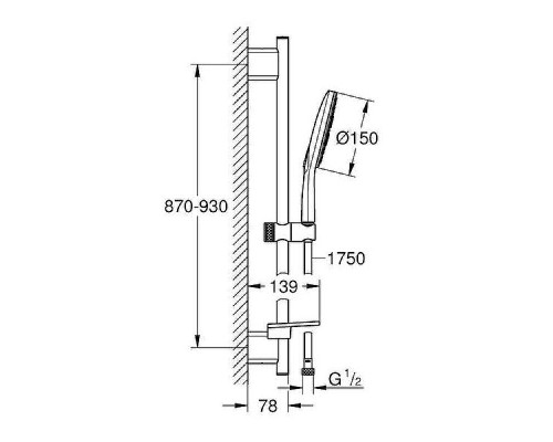 Душевой гарнитур Grohe Rainshower SmartActive 26594LS0 Белая луна Хром