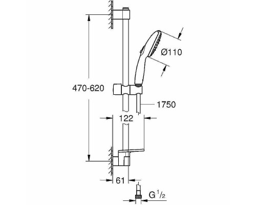 Душевой гарнитур Grohe Tempesta 110 27600003 Хром