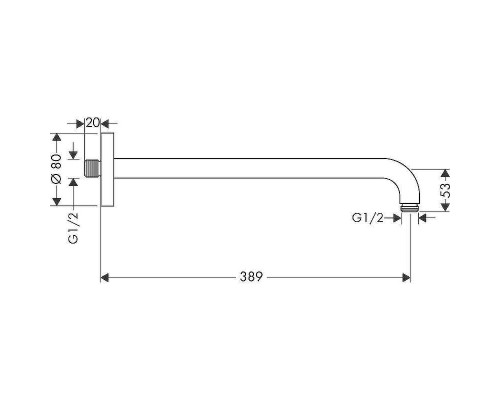 Кронштейн для верхнего душа Hansgrohe 27413340 Шлифованный черный хром