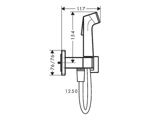 Гигиенический душ со смесителем Hansgrohe Bidette 29233340 Шлифованный черный хром