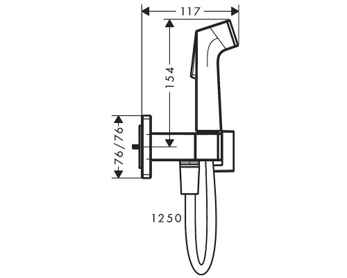 Гигиенический душ со смесителем Hansgrohe Set HG Bidette 29233670S Черный матовый