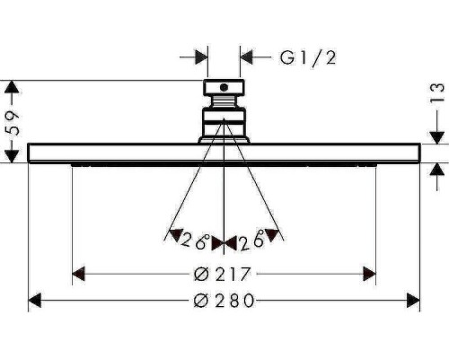 Верхний душ Hansgrohe Croma 280 26220670 Черный матовый