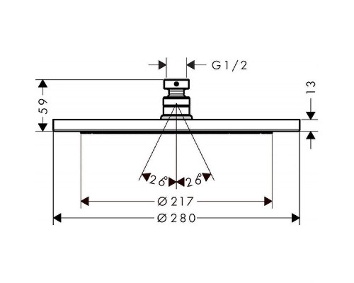 Верхний душ Hansgrohe Croma 280 1jet 26220140 Бронза матовая